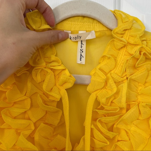 Fun Yellow Ruffle Top - Picture 2 of 3